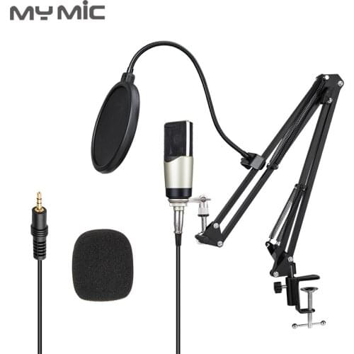 M4X Professional Condenser Mic Large Diaphragm Studio Microphone With Adjustable Arm Stand for Vocal Recording