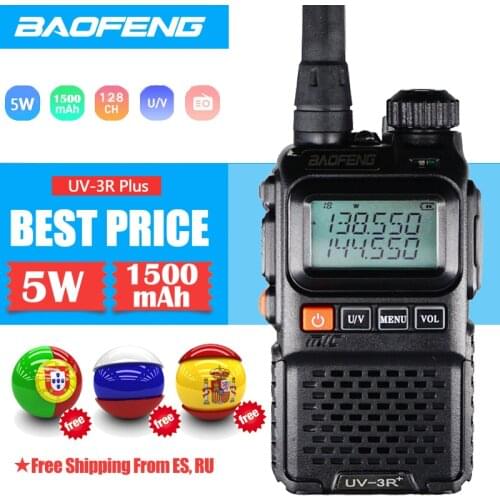 Walkie-Talkie BaoFeng UV-3R Plus Dual Band Portable Ham Radio UV-3R+ Amatuer Radio Handheld FM Transceiver Two Way Radio UV3R