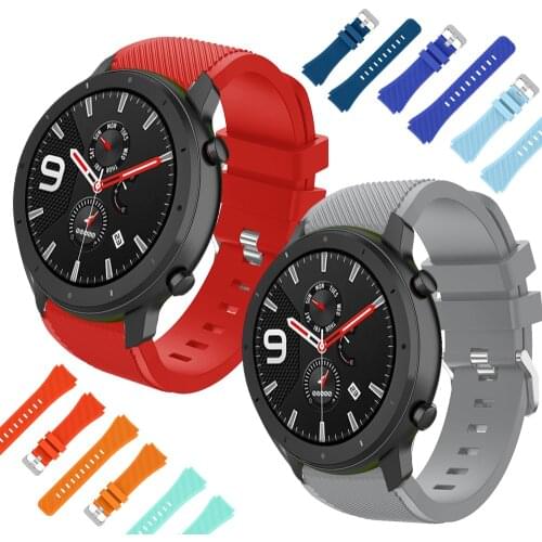 Silicone Wrist Strap For Xiaomi Huami Amazfit GTR 47mm 22MM watch band for Huawei Watch GT 46mm sport 22MM replacement WatchBand
