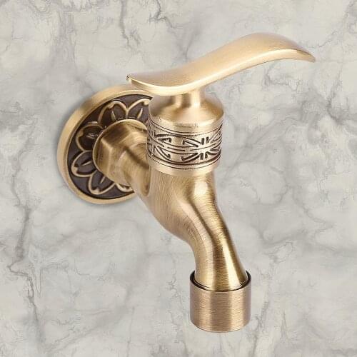 Antique Solid Brass Bathroom Single Cold Faucet Washing Machine Laundry Water Tap Outdoor Garden Basin Sink faucet Hot Sale