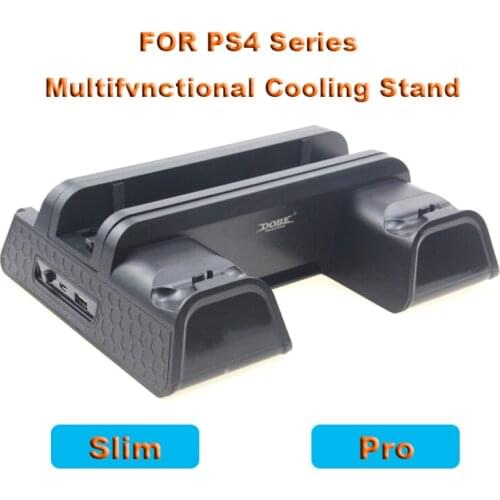 DOBE PS4/PS4 Slim/PS4 PRO Vertical Stand with Cooling Fan Cooler Dual Controller Charger Charging Station for SONY Playstation 4