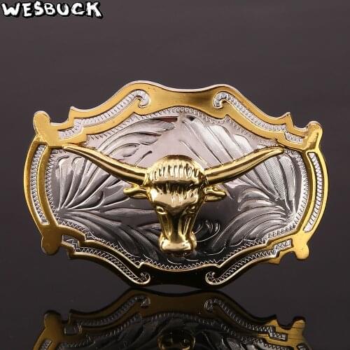 WesBuck Brand Blank Retail Western Cowboy belt buckle Animal Taurus Fashion Men Buckles Jeans Accessories Fit 4cm Wideth Belt