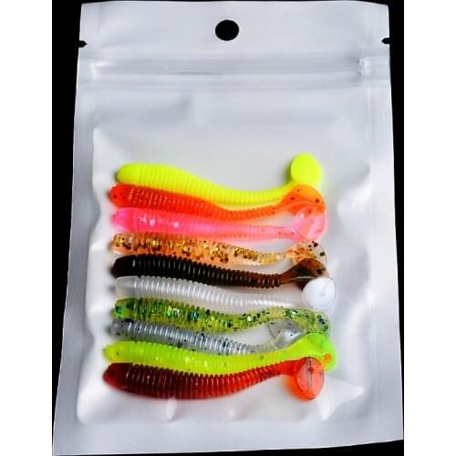 10Pcs/lot 4.5CM 0.6G Fishing Wobbler Soft Jigging Worm Swimbaits Silicone Bait Fishing Lure
