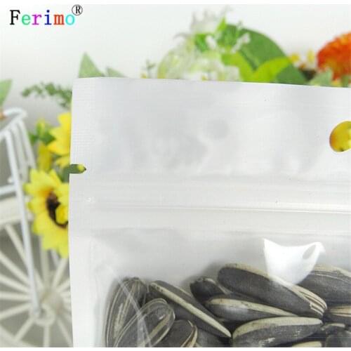 100pcs 26*38cm white pearlescent film translucent clothing bag light and shade bag with hole self-sealing bone bag