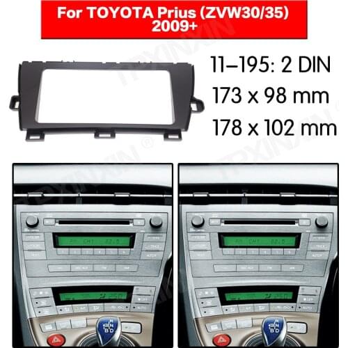 11-195 Car radio Frame Panel for TOYOTA Prius (ZVW30/35) 2009+ (RHD) Radio Stereo Fascia Panel Frame Adaptor Fitting Kit