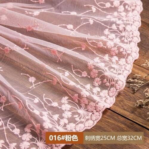 15Yards Top Quality White Embroidery Floral Cotton Lace Trim Ribbon Wedding Fabric Sewing for Sewing Accessories