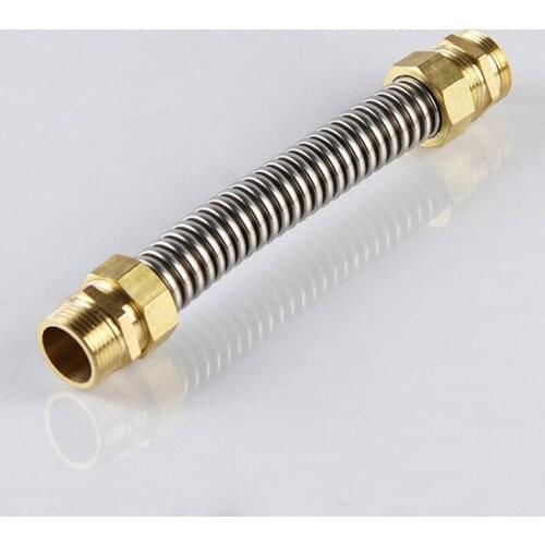 2 pcs SS304 stainless steel central air conditioning bellows copper joint DN15 fan coil metal hose
