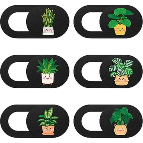 6pcs Cute plant Webcam Camera Cover Phone Lens protective Cover Camera Masking Sticker Computer Privacy Cover for MacBook Laptop