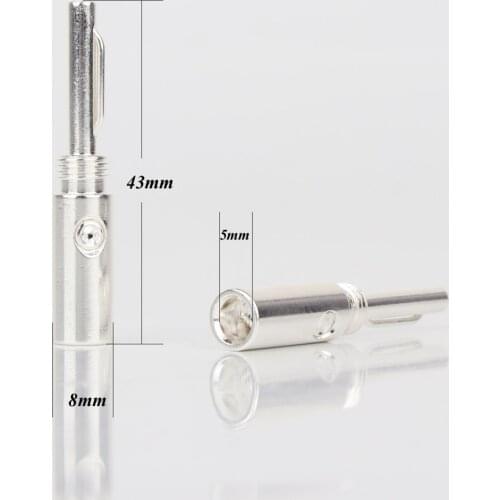 8pcs/lot Silver plated Banana Speaker-Connector plug banana adapter Audio Plug