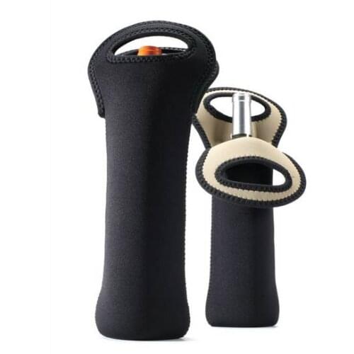 Free Shipping 100pcs black Beer Wine Glass Single Neoprene Bottle Cooler Sleeves Holder Cover Bag Water Bottle My Bottle 750ml
