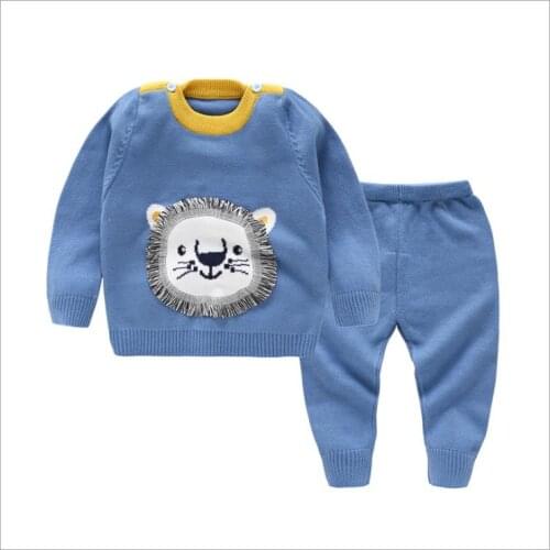 Baby color contrast sweater set