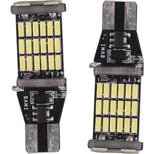 2PCS T15 W16W 45 SMD 4014 LED Auto Additional Lamp NO ERROR Reverse Lights Car Daytime Running Light White DC 12V