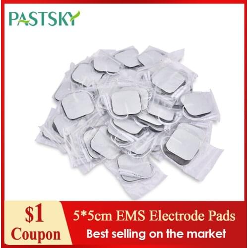 50/10pcs Replacement Electrode Pads 5*5cm Tens Electrodes for Muscle Stimulator Tens Machine Pads Physiotherapy Massager Patch