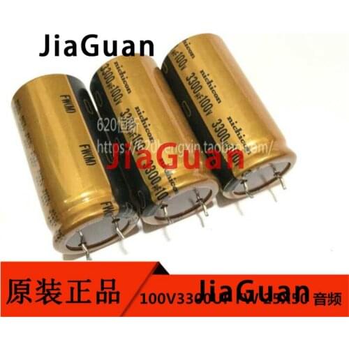 2pcs NEW NICHICON FW 3300UF 100V 25X50MM 3300UF/100V audio Electrolytic Capacitor 100V3300uF filter amplifier 100V 3300UF