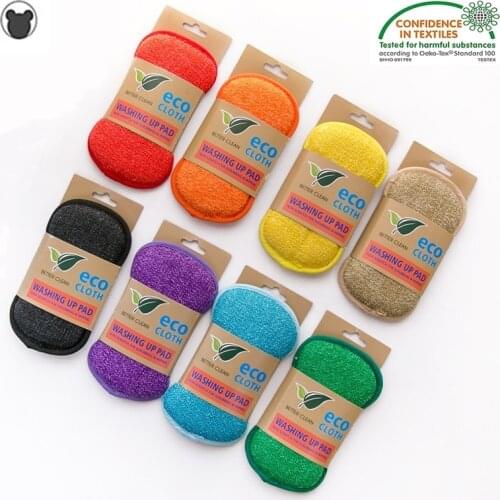 BEAR FAMILY 10pcs Household Magic Sponge Kitchen Cleaning Brush Microfiber Scrub Sponges for Dishwashing Kitchen Accessories