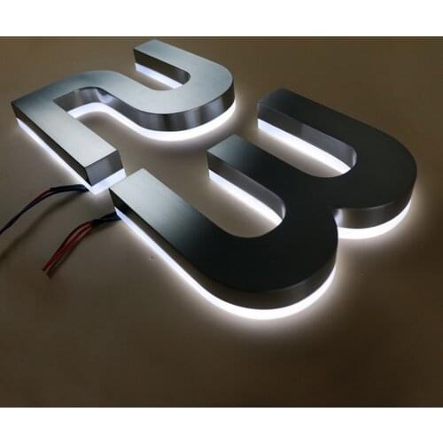 H 20cm Popular customized house number stainless steel backlit led letter sign in variable in style for shop / house
