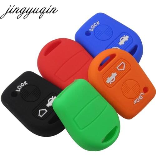 Jingyuqin 30pcs/lot Silicone Key Cover Case For BMW E31 E32 E34 E36 E38 E39 E46 Z3 3 Button Remote Car Key Wallet Holder