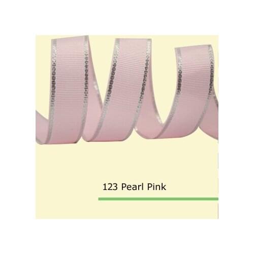 5/8 inch (16mm) Silver Metallic Edge Grosgrain Ribbon 21 colors in stock