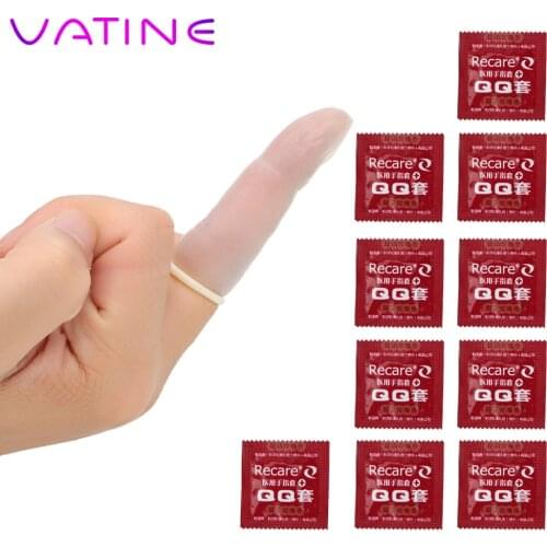 VATINE Vagina Stimulation 10 Pcs/set Finger Sleeves Latex Condoms Flirt Adult Products Female Masturbation Sex Toys for Women