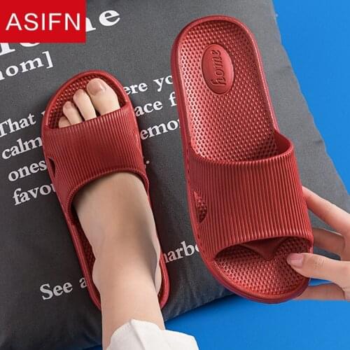 ASIFN Massage Home Slippers Summer Bathroom Women Men Slippers Non-slip Couple Indoor Soft Bottoms Bath Wholesale Womens Shoes