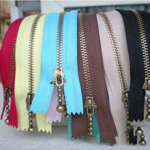 10PCS Metal Zippers 15/20cm 3# Close-end Zip Bronze for DIY Sewing Bags Jeans Shoes Clothing Tailor Craft Acessories