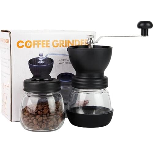 Multifunctional Manual Coffee Grinder Transparent Washable Adjustable Hand Bean Grinder with Sealed Can for Family