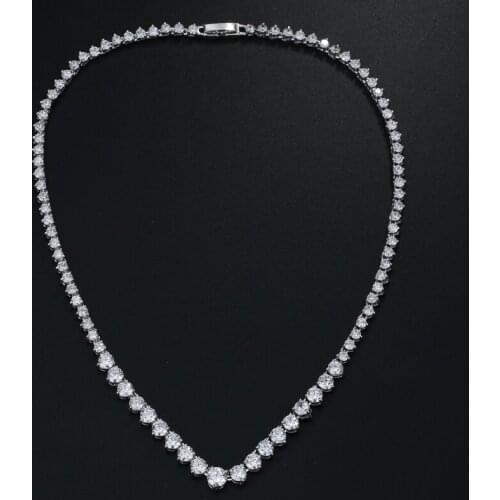 GMGYQ Fashion Circular Zircon Necklace Transparent Crystal Wedding Dress Banquet Accessories Ladies Honey 's Jewelry