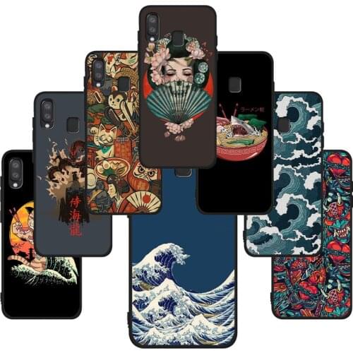 Japanese Style Art Japan Soft Cases For Samsung Galaxy A71 A51 A41 A31 A20E A10 A20 A40 A50 A70 M30S M20 A9 Black Phone Case
