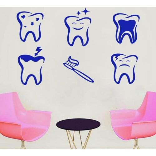Dental Clinic Wall Decal Dental Wall Sticker Dental Clinic Wall Décor Tooth decal for Dental Clinic Decoration Wallpaper C845