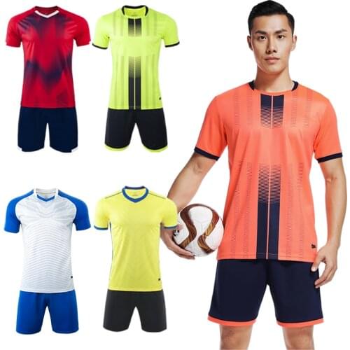 2020 New Style Men Adult Kids Football Jersey Uniforms Short Sleeve Kids Soccer Jersey Customize Plain Soccer Tracksuit Jersey