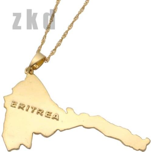 Eritrea map pendant necklace , Ethiopia eritrea country jewelry
