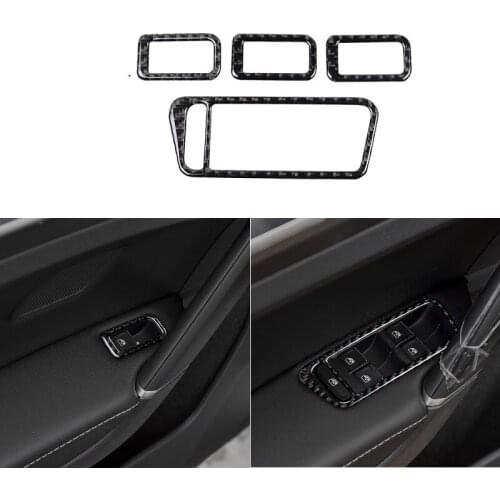Fit For VW Golf 7 GTI R GTE GTD Mk7 2013-2017 Carbon Fiber Window Lifting Panel Button Switch Cover Sticker Car Accessories