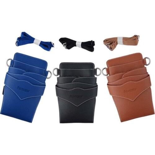 PU Leather Barber Hair Scissor Bag Hairdressing Holster Pouch Holder Case with Waist Shoulder Belt