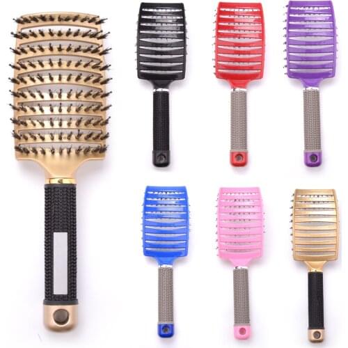 Girls Hair Scalp Massage Comb Hairbrush Bristle Nylon Women Wet Curly Detangle Hair Brush for Salon Hairdressing Styling Tools