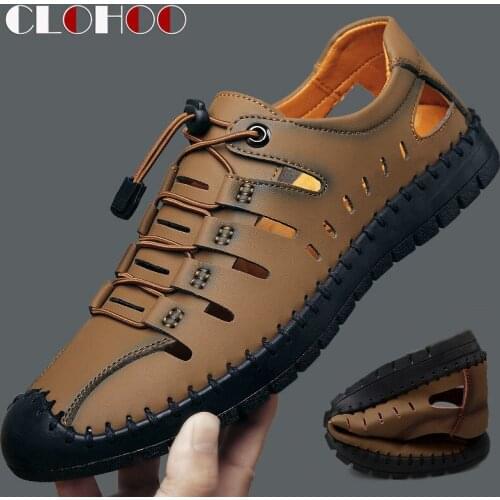 Leather Sandals Mens Summer Sandals Mens Outdoor Shoes Original Chaussure Homme Zapatos De Hombre