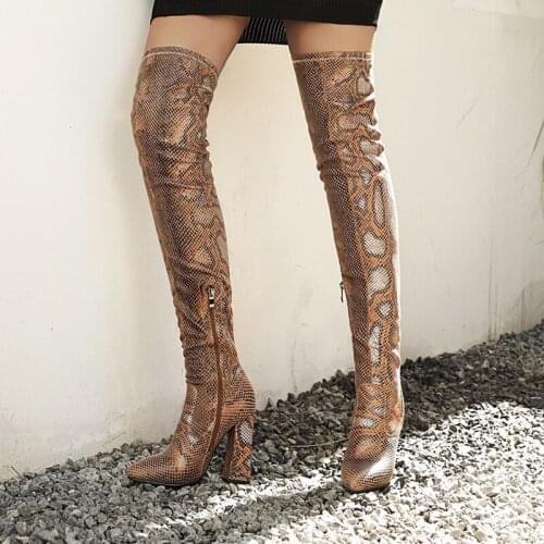 Elastic Thigh High Boots Women Shoes 2020 Sexy Slim Long Over The Knee Boots Women Pointed Toe Womens High Boot Big Size 45 46