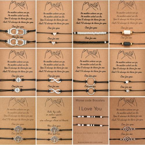 Charmsmic New Make A Promise Charm Bracelets For Lovers Gift Natural Valcano Beaded Bracelets Handmade Rope Chain