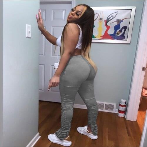Women Summer Sweatpants Long Plus Size Elastic Jogger High Waist Stretchy Flare Skinny Stacked Leggings Bell Bottom Fit 2020 New
