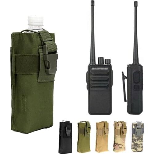 Tactical Water Bottle Holder Molle Radio Pouch Outdoor Camping Hunting Water Bottle Pouch Military Airsoft Walkie Talkie Holster