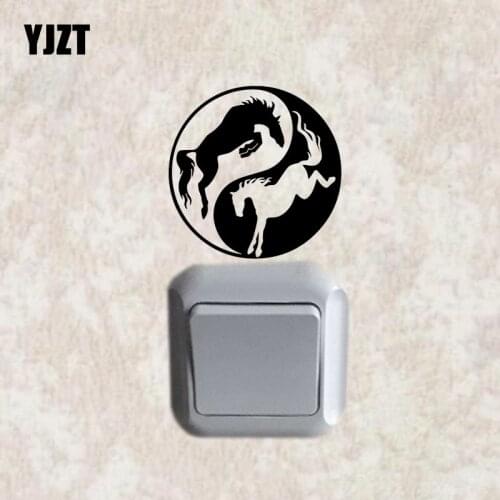 YJZT Vinyl Wall Decal Yin Yang Symbol Buddhism Horses Animals Switch Stickers 17SS0272