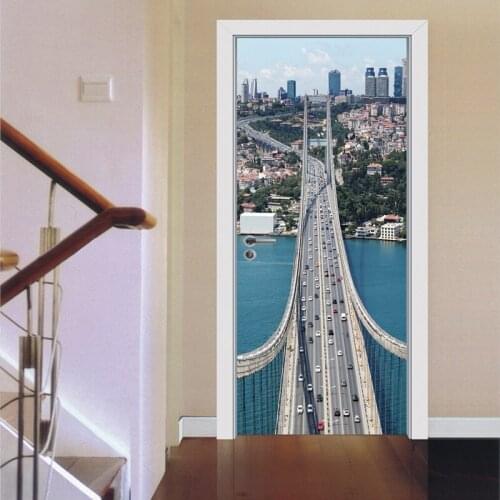 PVC Vinyl Free Desktop Wallpaper Modern DIY Door Cover 77*200cm Childrens Room Wall Stickers Kitchen Baby Room Wall Decals Art