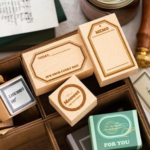 Vintage List Memo Label Decoration Stamp Wooden Rubber Stamps For Scrapbooking Stationery DIY Craft Standard Stamp
