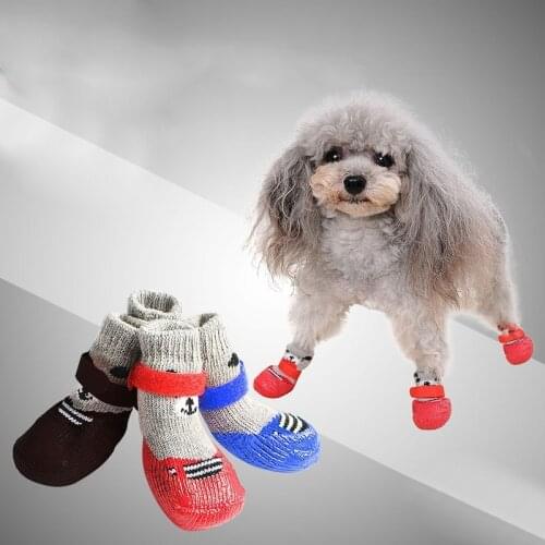 Waterproof Cotton Rubber Pet Dog Shoes Non-slip Dog Rain Snow Boots Socks Footwear For Puppy Small Cats Dogs 2 1 1