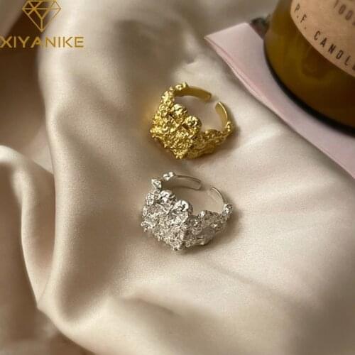 XIYANIKE 925 Sterling Silver Lava-shaped Irregular Rring Female French Romantic Retro Unique Design Open Exquisite Dropshipping