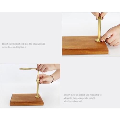 Pour Over Coffee Dripper Stand with Solid Wood Base Single Cup Coffee Maker