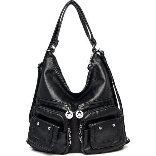 Restore ancient ways womens backpack, large capacity multi-functional portable backpack women soft leather handbags