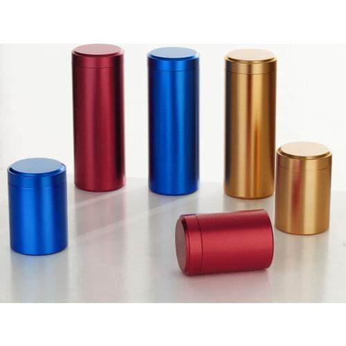 Tin Storage Container Jars Solid Color Airtight Smell Proof Container Aluminum Herb Stash Metal Sealed Can Jar Tea Tobacco Box