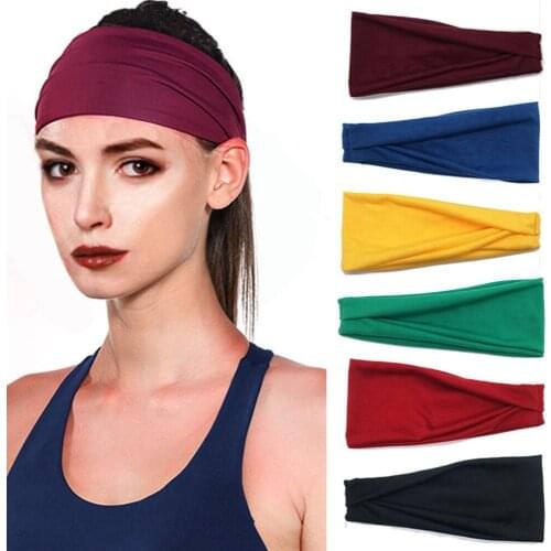 1PC Yoga Headband Unisex Cycling Absorbent Sweat Hair Bands Elastic Head Bands Sports Cycling Accessories 19 Colors