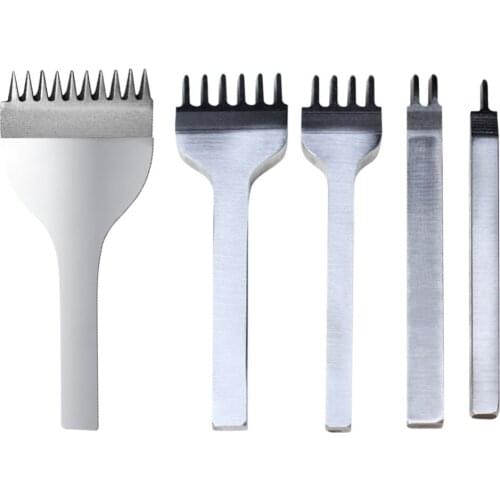 4Pcs/lot DIY Leathercraft Tools 3/4/5mm Leather Hole Punches Stitching Punch Tool 1+2+4+6 Prong Tools for Leather Belt