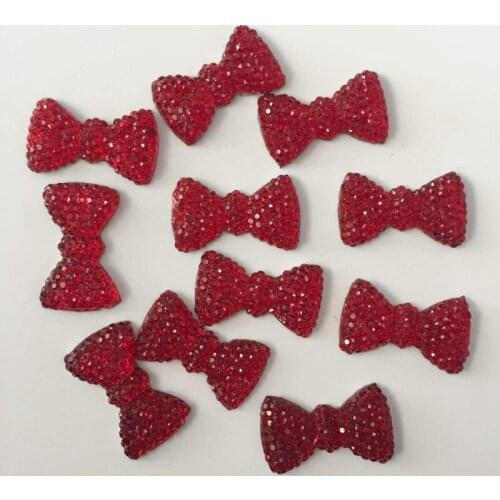 40pcs 11*20mm bow crylic rhinestone crystal Flat back Cabochon Art Supply Decoration Charm Craft -B641